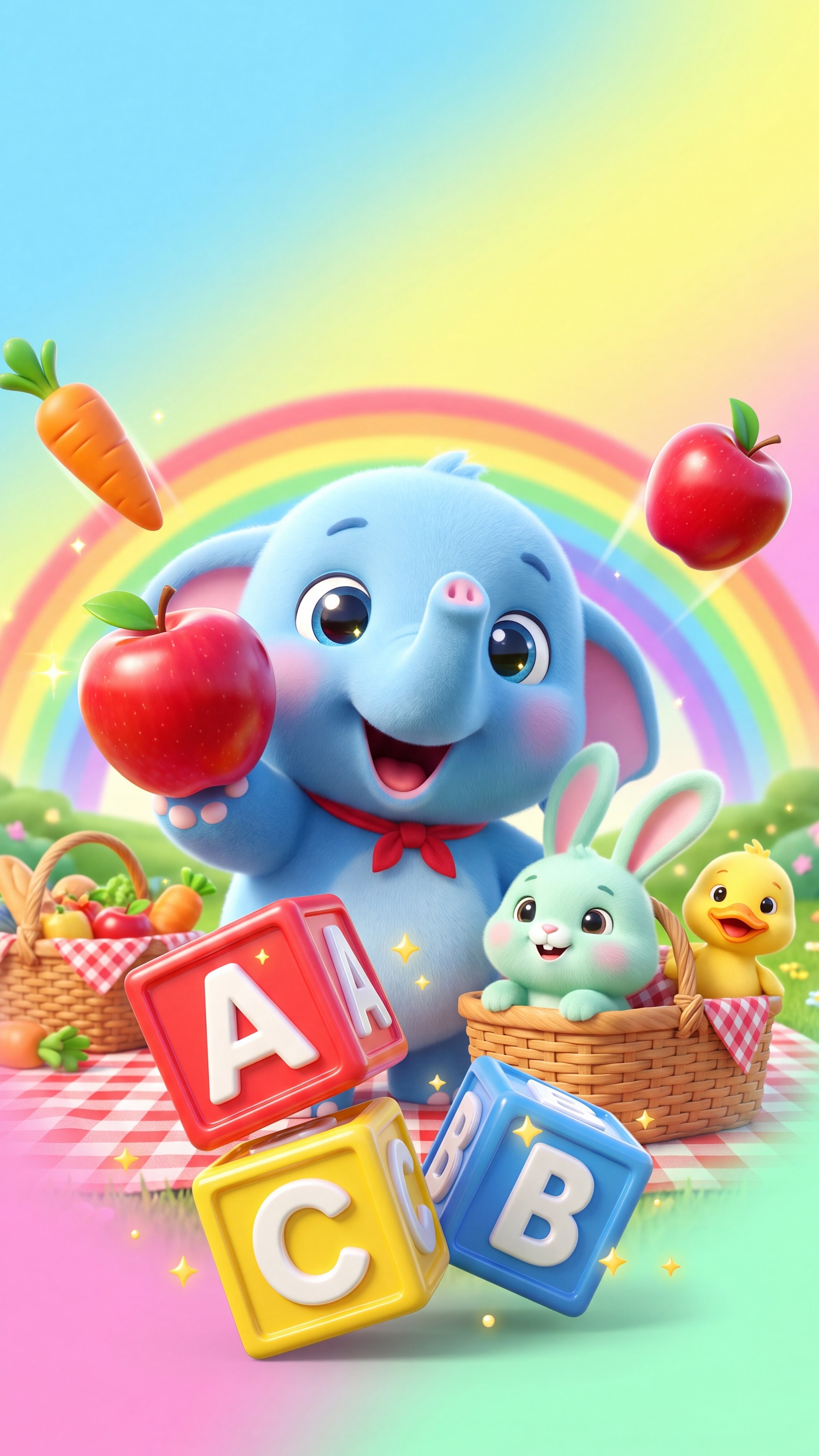 ABC with Bobo: Bobo the baby blue elephant in his colorful animated world