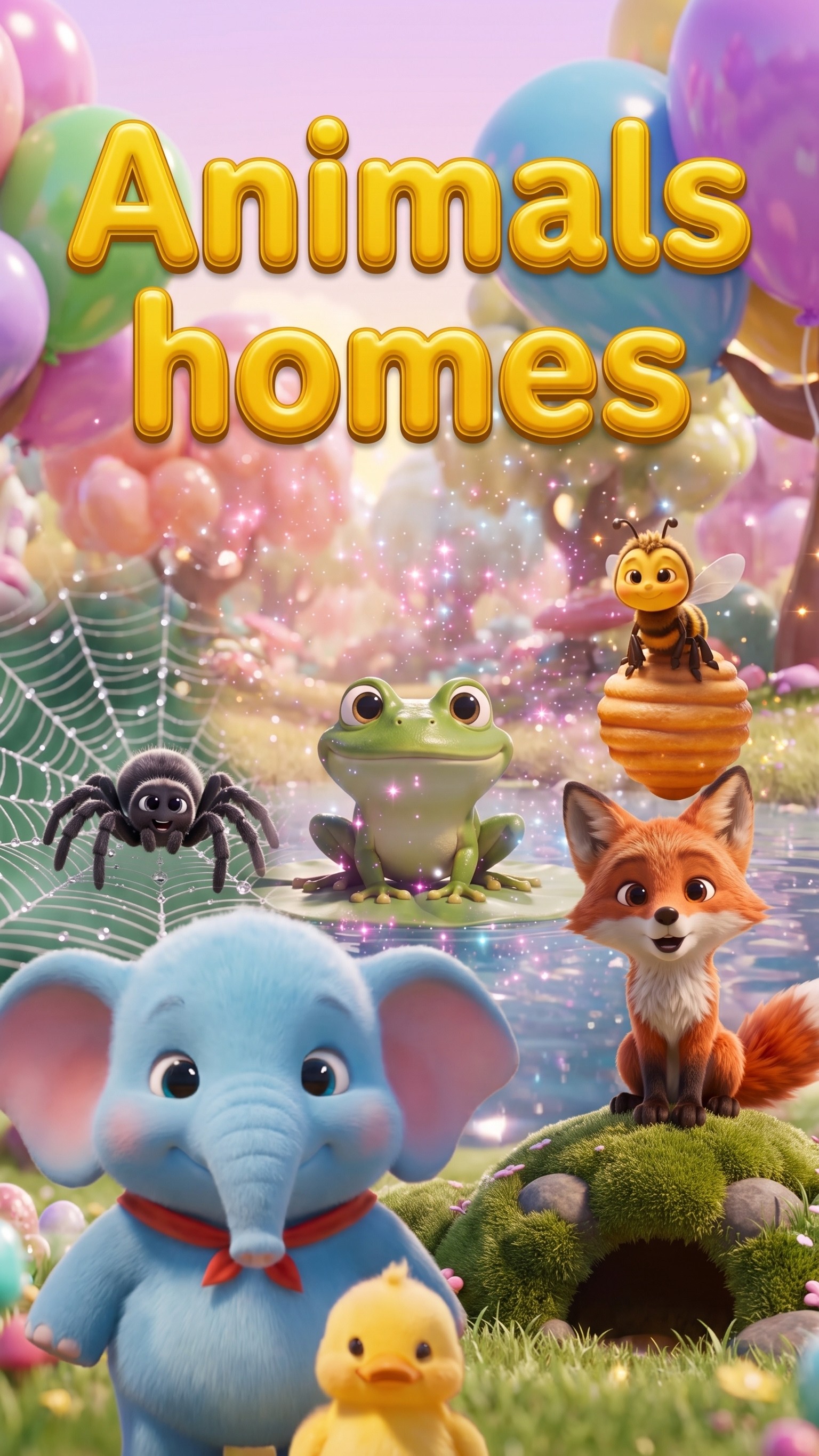 Animal Homes: Bobo the baby blue elephant in his colorful animated world